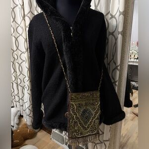 Unique Vintage Gold Embroidered Clutch